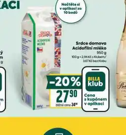 Billa Acidofilní mléko nabídka
