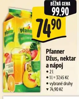 Albert Pfanner Džus, nektar a nápoj nabídka