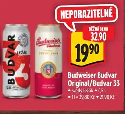 Albert Budweiser Budvar Original/Budvar 33 nabídka