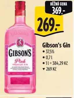 Albert GIBSON'S Gin nabídka