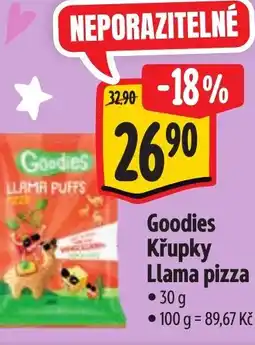 Albert Goodies Křupky Llama pizza nabídka