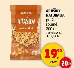 Penny Market ARAŠÍDY NATURALIA pražené solené, 200 g nabídka