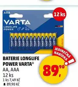 Penny Market BATERIE LONGLIFE POWER VARTA АА, ААА, 12 ks nabídka