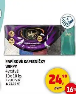 Penny Market PAPÍROVÉ KAPESNÍČKY WIPPY 4vrstvé, 10x 10 ks nabídka