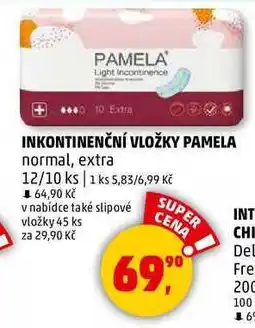 Penny Market INKONTINENČNÍ VLOŽKY PAMELA normal, extra, 12/10 ks nabídka