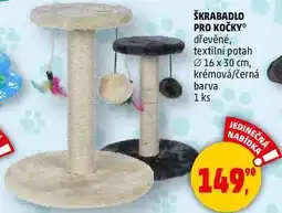 Penny Market ŠKRABADLO PRO KOČKY dřevěné, textilní potah 16 x 30 cm, krémová/černá barva, 1 ks nabídka