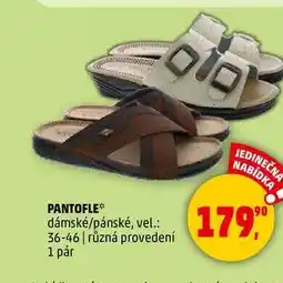 Penny Market PANTOFLE dámské/pánské, vel.: 36-46 různá provedení, 1 pár nabídka