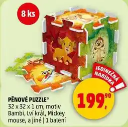 Penny Market PĚNOVÉ PUZZLE 32 x 32 x 1 cm, motiv Bambi, 1 balení nabídka