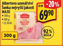 Albert Albertovo uzenářství Šunka nejvyšší jakosti Maxi nabídka