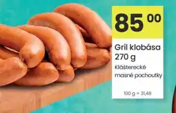 Kubík potraviny Gril klobása nabídka