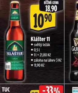 Albert Pivo klášter světlý ležák 11 nabídka