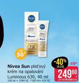 Teta Nivea Sun pleťový krém na opalování Luminous 630, 40 ml nabídka