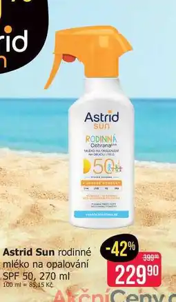 Teta Astrid Sun rodinné mléko na opalování SPF 50, 270 ml nabídka