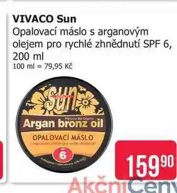 Teta VIVACO Sun Opalovací máslo s arganovým olejem pro rychlé zhnědnutí SPF 6, 200 ml 1 nabídka