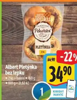 Albert Albert Pletýnka bez lepku 2 ks v balení 160 g nabídka