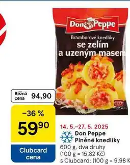 Tesco Don Peppe Plněné knedlíky, 600 g. dva druhy nabídka