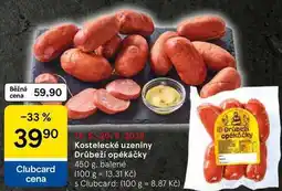 Tesco Kostelecké uzeniny Drůbeží opékáčky, 450 g, balené nabídka
