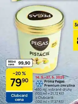 Tesco Prima Pegas Premium zmrzlina, 460 ml, vybrané druhy nabídka