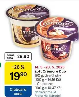 Tesco Zott Cremore Duo, 190 g nabídka