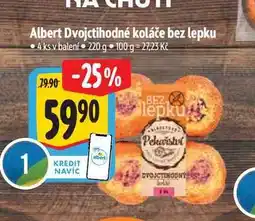 Albert Albert Dvojctihodné koláče bez lepku 4 ks v balení 220 g nabídka