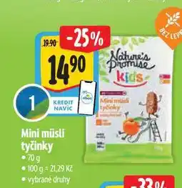Albert Mini müsli tyčinky 70 g nabídka