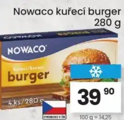 Kubík potraviny Nowaco kuřecí burger nabídka