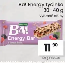 Kubík potraviny Ba! Energy tyčinka nabídka
