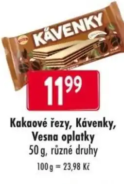 Qanto Kakaové řezy, Kávenky, Vesna oplatky nabídka