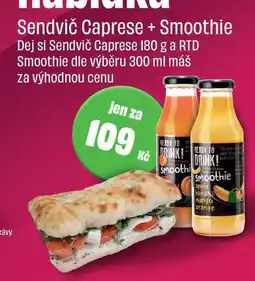 BonVeno Sendvič Caprese + Smoothie nabídka