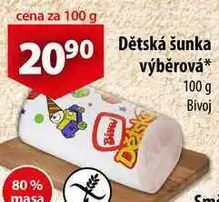 CBA Dětská šunka výběrová, 100 g nabídka