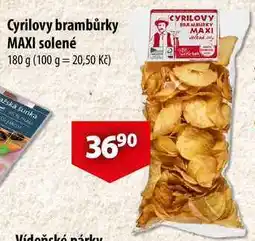 CBA Cyrilovy brambůrky MAXI solené, 180 g nabídka