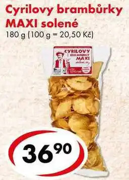 CBA Cyrilovy brambůrky MAXI solené, 180 g nabídka