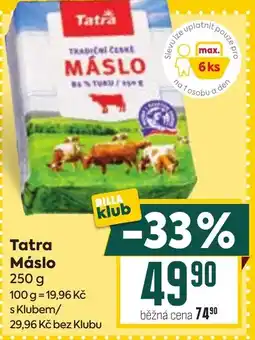 Billa Tatra Máslo nabídka
