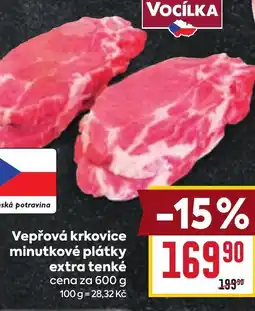 Billa Vepřová krkovice minutkové plátky extra tenké nabídka