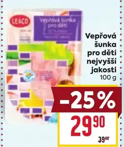 Billa Vepřová šunka pro děti nejvyšší jakosti nabídka