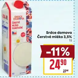 Billa Srdce domova Čerstvé mléko 3,5% nabídka