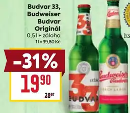 Billa Budvar 33, Budweiser Budvar Originál nabídka