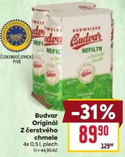 Billa Budvar Originál Z čerstvého chmele nabídka