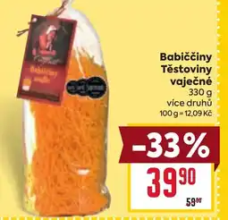 Billa Babiččiny Těstoviny vaječné nabídka