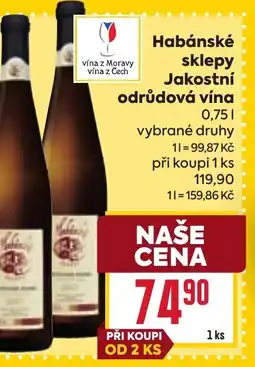 Billa Habánské sklepy Jakostní odrůdová vína nabídka