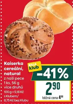 Billa Kaiserka cereální, natural z naší pece nabídka