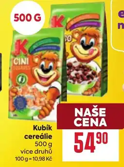 Billa Kubík cereálie nabídka