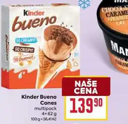 Billa Kinder Bueno Cones multipack 4× 62 g nabídka