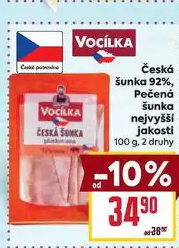 Billa Česká šunka 92% 100g nabídka