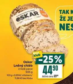 Billa Oskar Lněný chléb z naší pece 505 g nabídka