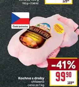 Billa Kachna s droby chlazená cena za 1 kg nabídka