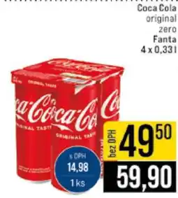 Jip Coca Cola original zero Fanta 4 x 0,33l nabídka