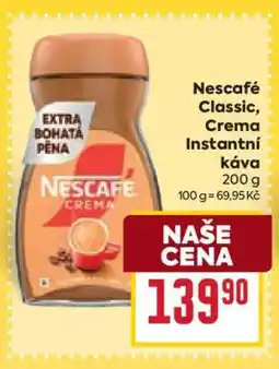 Billa Nescafé Classic, Crema instantní káva nabídka