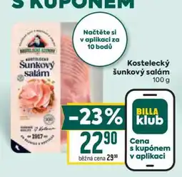 Billa Kostelecký šunkový salám 100 g nabídka