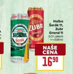 Billa Zubr Grand 11 0,51, plech nabídka